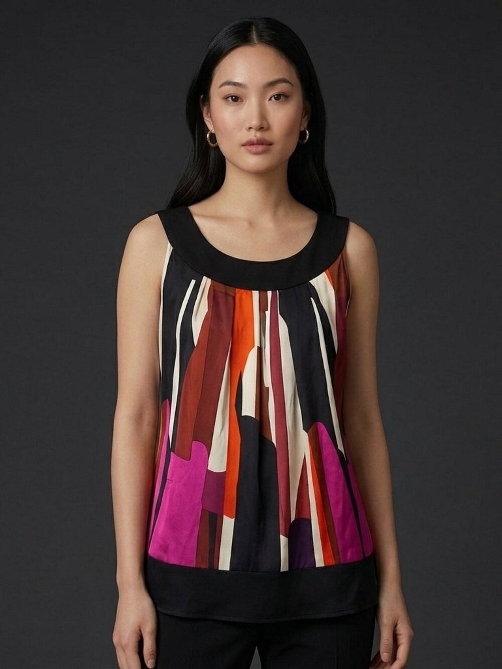 H&M Geometric Satin Sleeveless Top